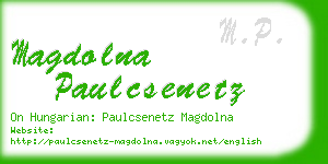 magdolna paulcsenetz business card
